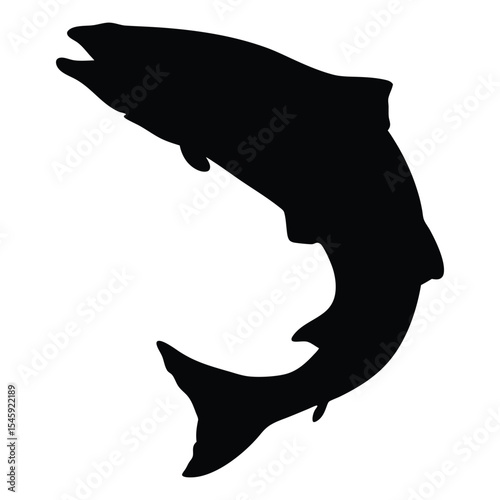 Delicious Salmon Fish Silhouette Vector Graphic Design
