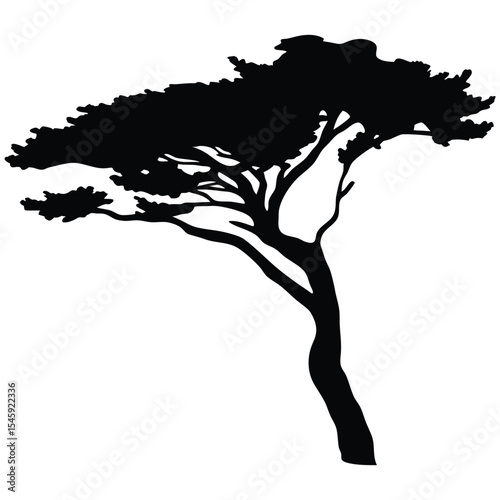 Classic Tree Silhouette Vector Graphic Design Art