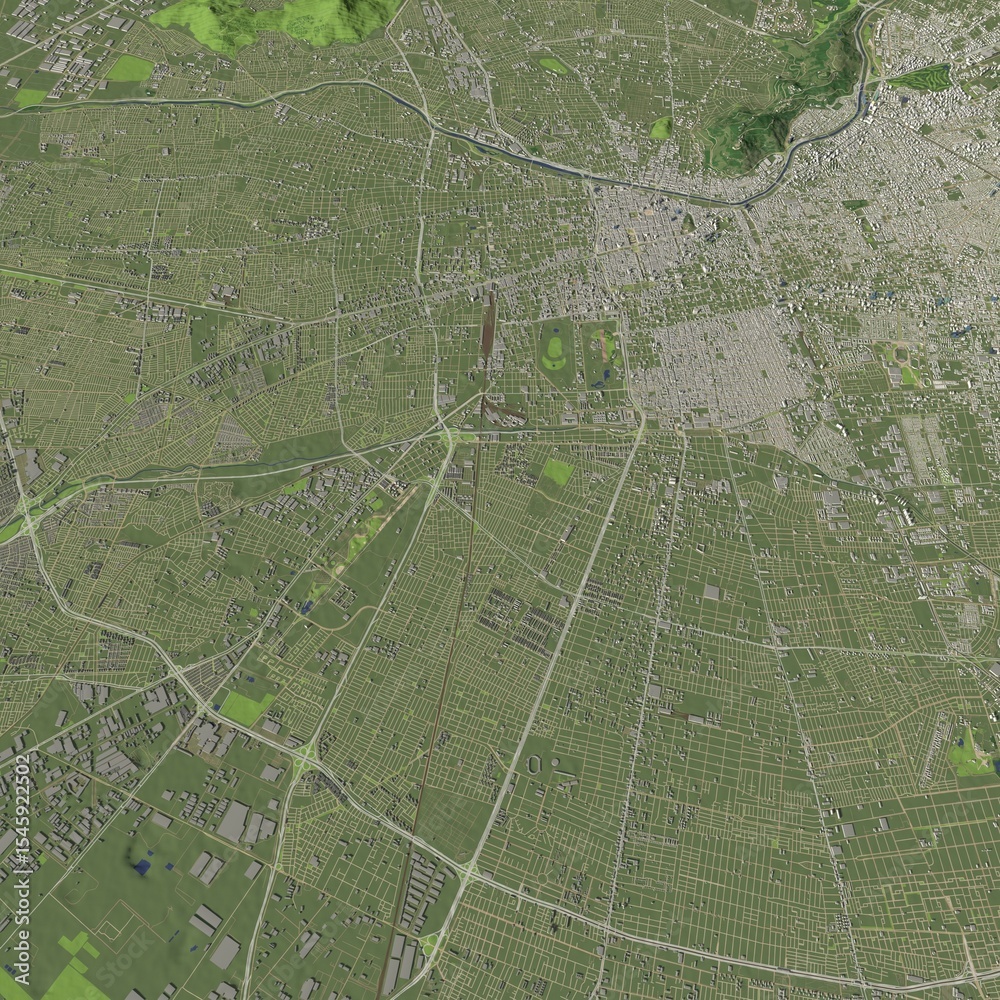 Fototapeta premium 3D illustration of city and urban in Santiago Chile