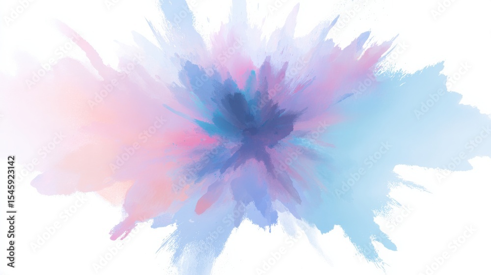 Obraz premium Pastel Watercolor Stain on White Background