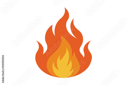 Fire Flame Vector Art Illustration – Heat, Burn, Energy Clipart for Microstock and Design Projects