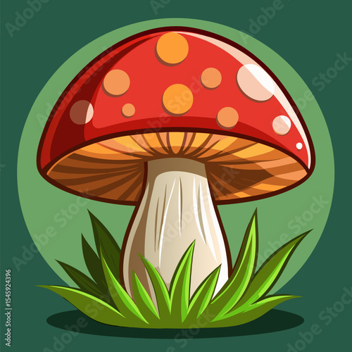 Detailed Illustration of a Mushroom with Natural Texture and Organic Shape Perfect for Botanical Design, Nature Concepts, and Culinary Themes