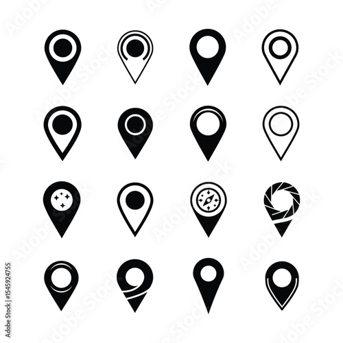 Free Download Minimalist Map Location Pin Icons Set with white background . - GFXLoad