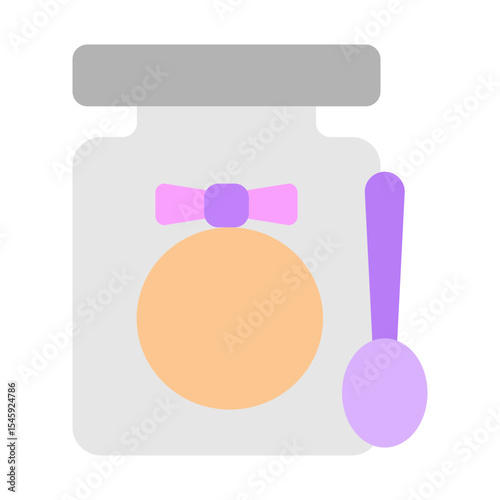 Baby Food Jar Vector Flat Icon Design