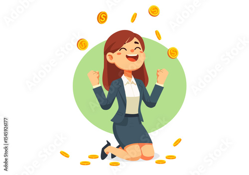 Businesswoman rejoices amidst gold medals