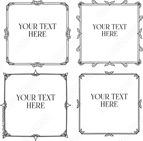 minimalist black and white vintage frame ornament