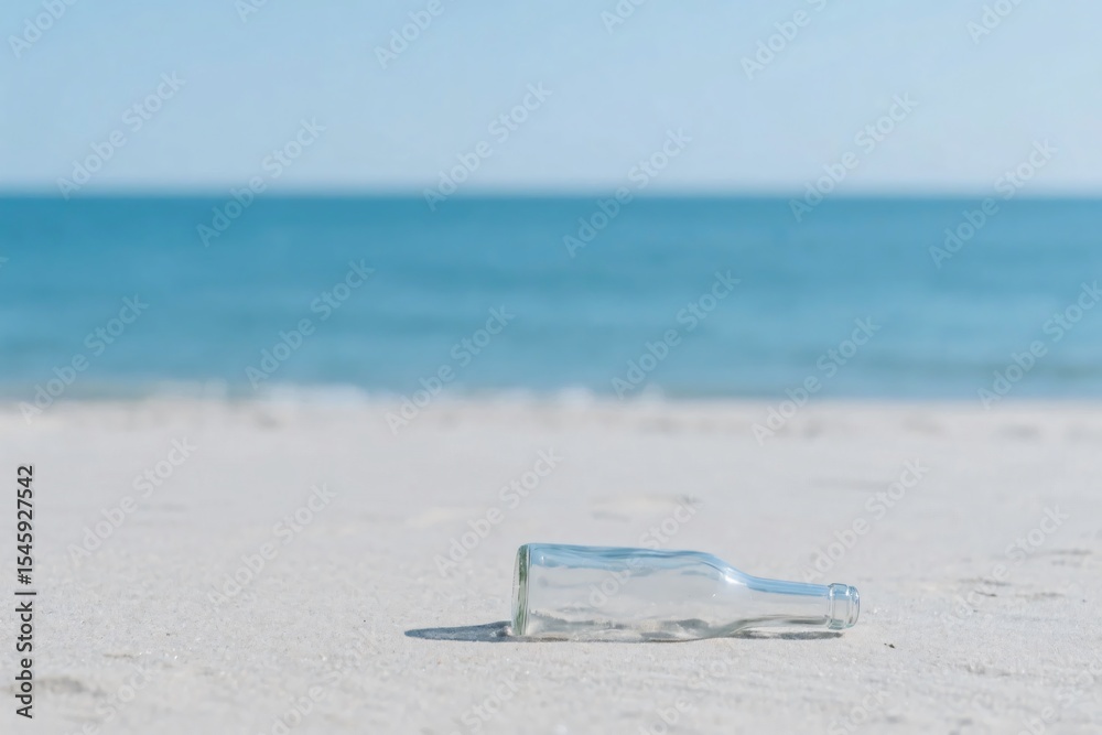 Naklejka premium bottle on the beach