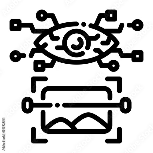 AI Image Filter Line Icon – Clean Vector for AI-Powered Editing