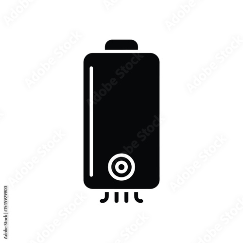 Black Silhouette Icon Water Heater Tank Plumbing image