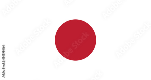 Grunge brush design of Japan national flag with red circle on white background representing the rising sun

