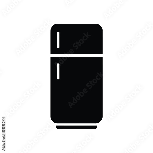 Black Silhouette Refrigerator Icon Two Doors fridge