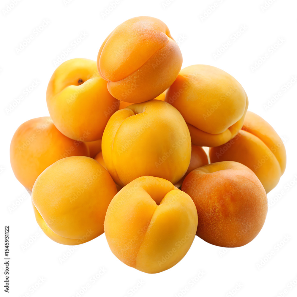 Golden Apricots Without Shadow isolated on transparent background Golden Apricots Without Shadow isolated on transparent background