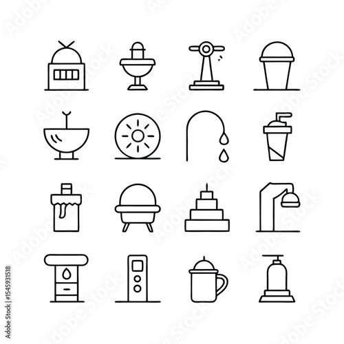 water infrastructure icon set vector illustration