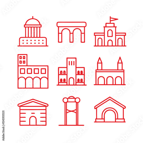 water infrastructure icon set vector illustration