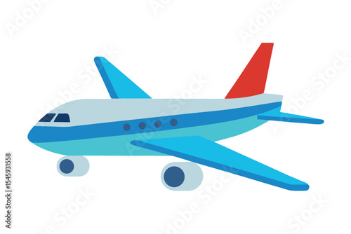Vector illustration of an airplane perfect for stock use in travel, aviation, and flight themes.