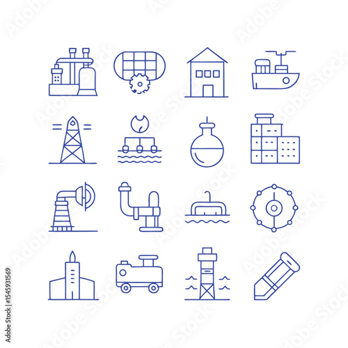 water infrastructure icon set vector illustration