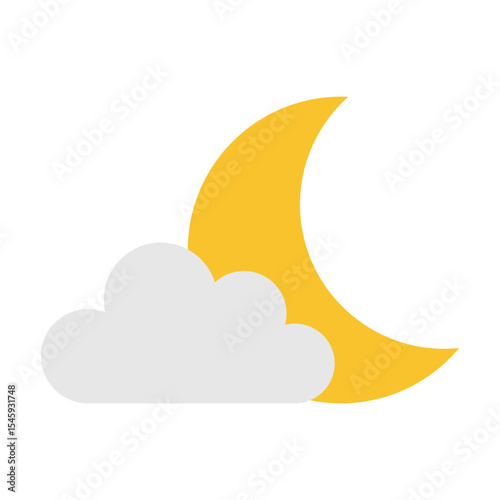 Sleep Theme Graphic with Moon and Cloud