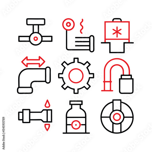 water infrastructure icon set vector illustration
