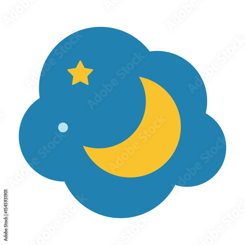 Cute Night Sky with Moon and Star