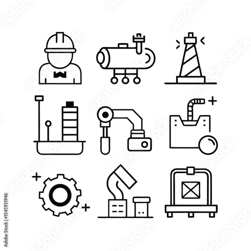water infrastructure icon set vector illustration