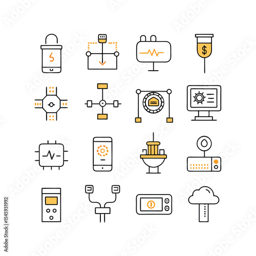 water infrastructure icon set vector illustration