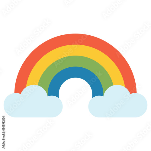 Cute Rainbow and Clouds Illustration