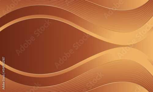 Abstract bronze luxury wave background with gold accents. Elegant wallpaper design for templates, banners, covers, sales, business, events, awards, websites, pages, and more