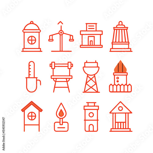 water infrastructure icon set vector illustration