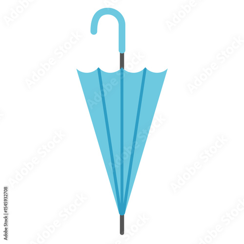 Simple Illustration of a Closed Blue Umbrella
