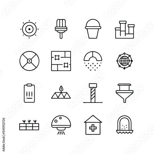 water infrastructure icon set vector illustration