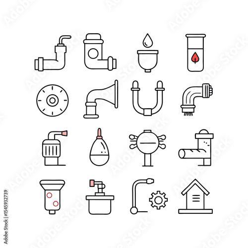 water infrastructure icon set vector illustration