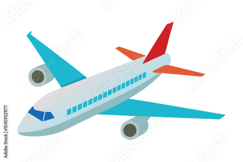 Vector illustration of an airplane perfect for stock use in travel, aviation, and flight themes.