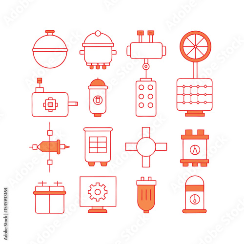 water infrastructure icon set vector illustration
