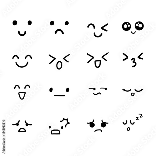 Various comic effect expression outline illustration