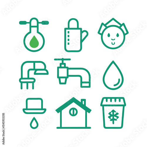 water infrastructure icon set vector illustration