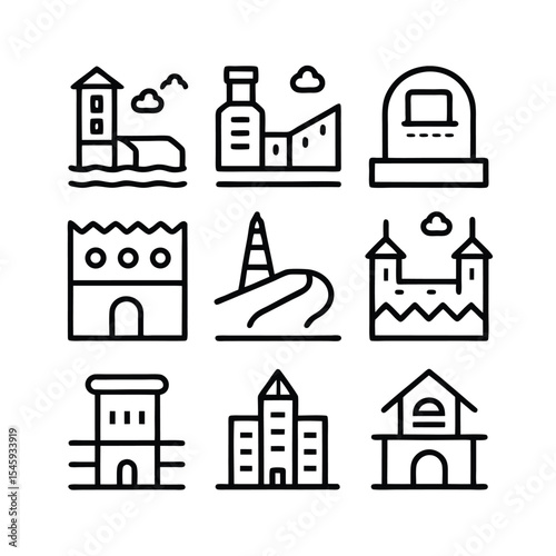 water infrastructure icon set vector illustration
