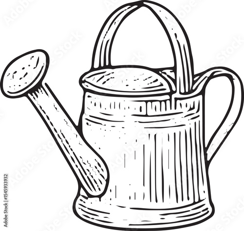 Classic watering can with rustic design, perfect for cottagecore gardening, nature motifs, and vintage decor with a cozy, handmade countryside gardening vibe