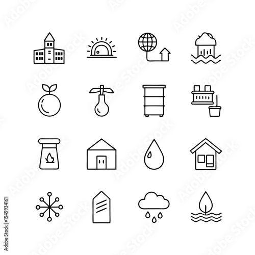 water infrastructure icon set vector illustration