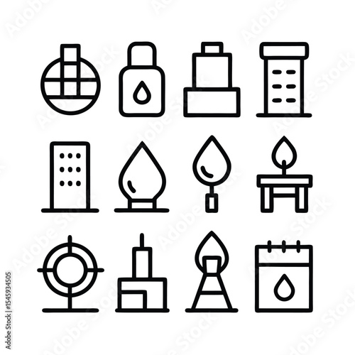 water infrastructure icon set vector illustration
