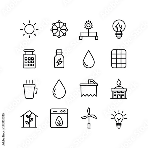 water infrastructure icon set vector illustration