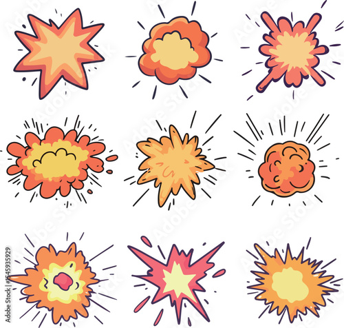 Cartoon explosion illustration material

