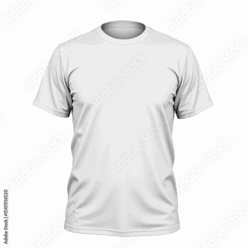 Plain white t-shirt on neutral background for apparel display  