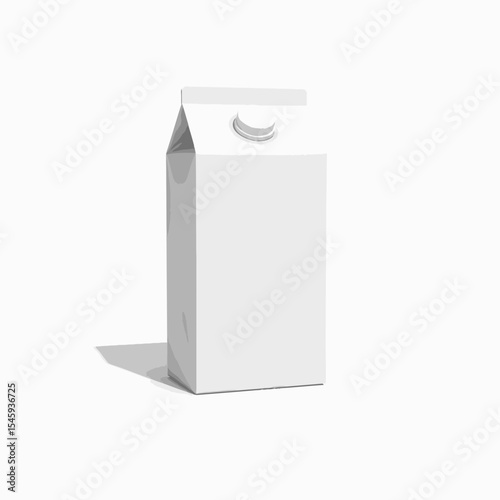 White milk carton with a blank surface for branding display  