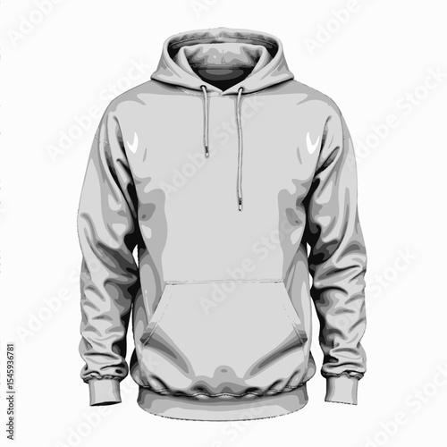 Gray hoodie with front pocket in minimalist design  