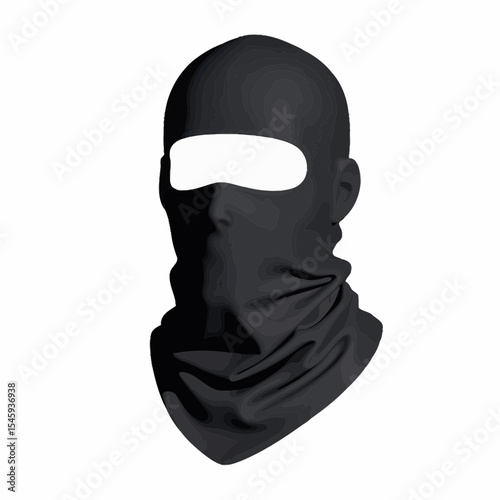 Black balaclava mask on a plain white background  