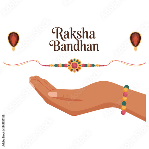 Raksha Bandhan Celebration with Rakhi and Hand Gesture

