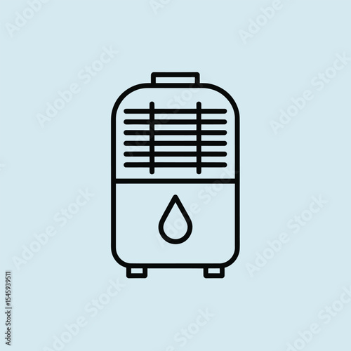 Dehumidifier Line Art Icon Black White image