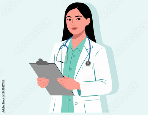 Doctor in medical uniform cartoon