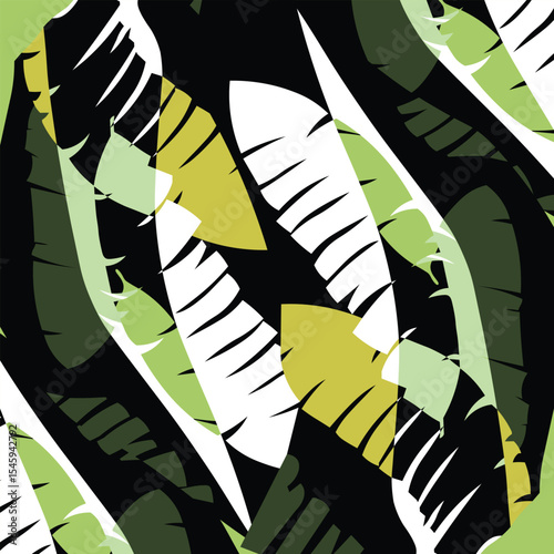Banana Leaves Tropical leaf Botanical Pattern Natural organic surface Floral 