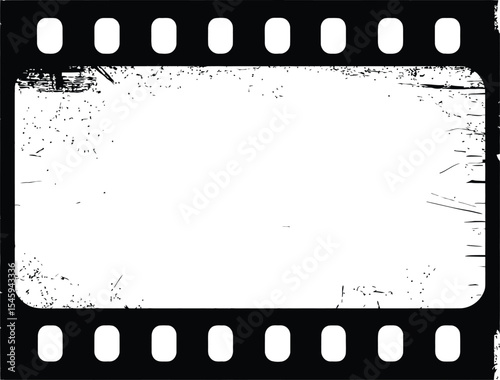 Vintage Film Strip Frame Grunge Texture, Blank Space for Movie, Cinema, or Photography Design